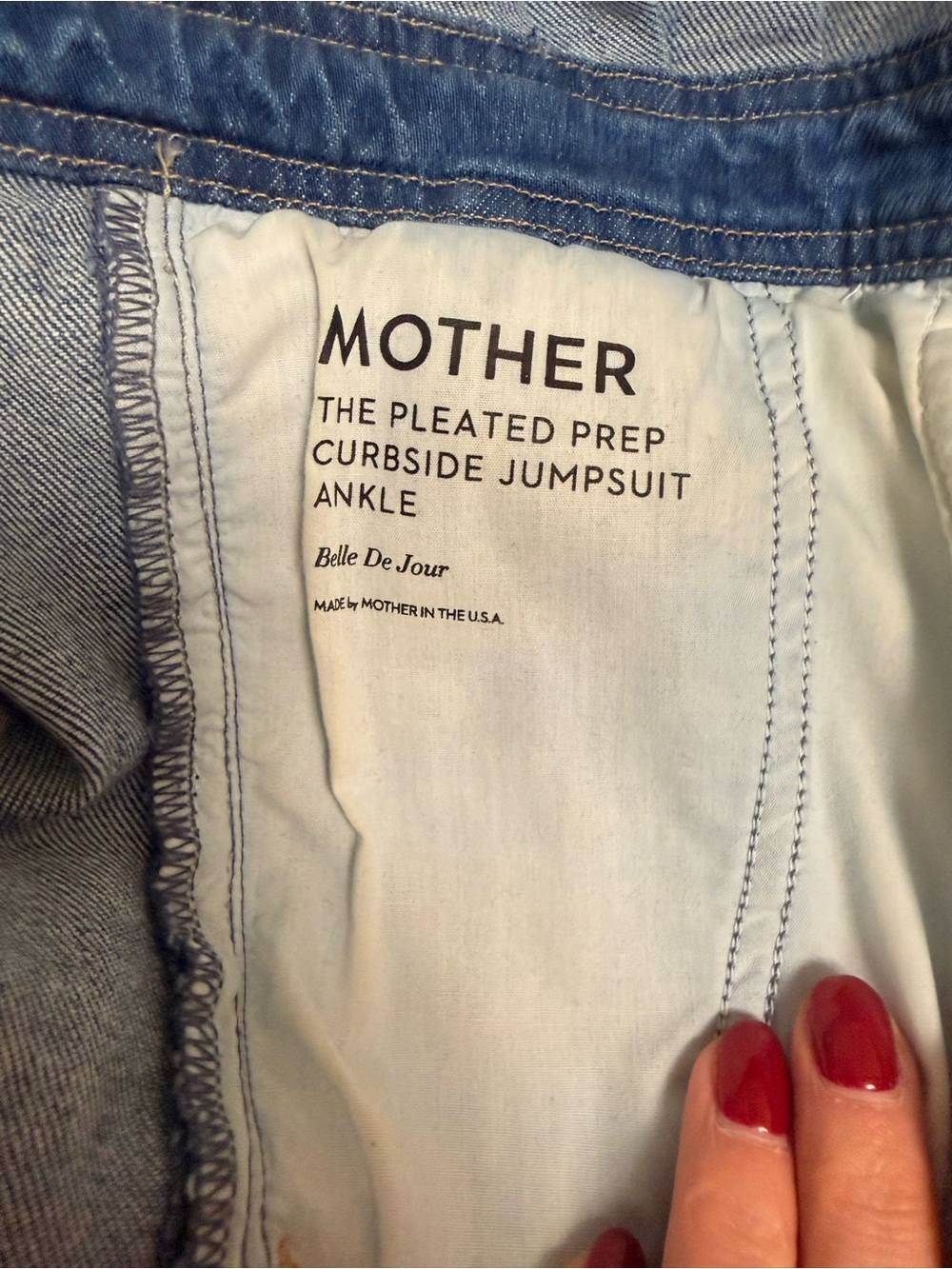 MOTHER Pleated Prep Curbside Jumpsuit Belle De Jour Denim Coverall Boilersuit 28 - Picture 7 of 14